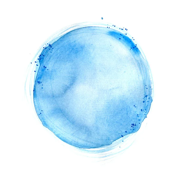 Ponto Aquarela Azul Fundo Branco Elemento Decorativo Para Seu Design — Fotografia de Stock