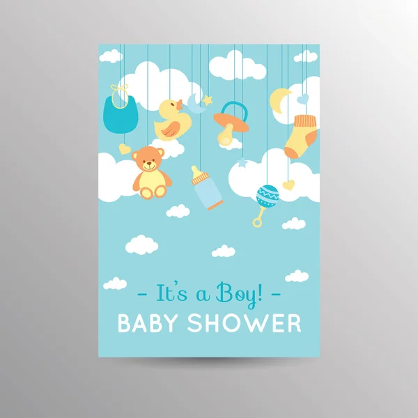 Baby dusch inbjudan — Stock vektor