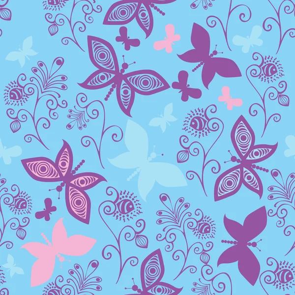 无缝的蝴蝶图案 — 图库矢量图片