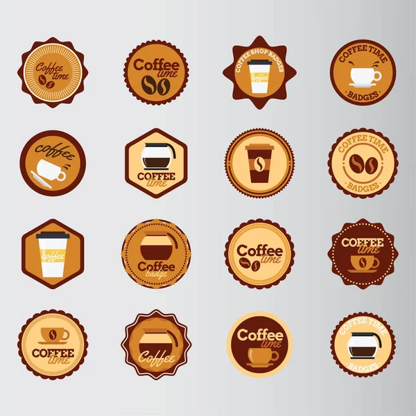 Autocollants ronds café — Image vectorielle