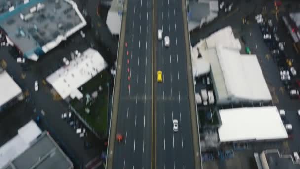 从格兰维尔桥上方俯瞰温哥华的空中景观 — 图库视频影像