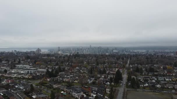 Vancouver Centre Ville South Granville Maisons Dans Jour Pluie — Video