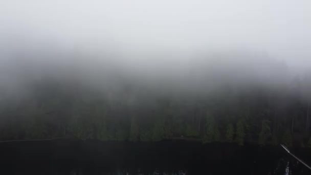 Andando Alto Verso Nuvole Nebbia Mattutina Dal Lago Sasamat — Video Stock