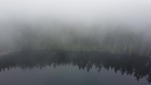 云中鸟瞰着森林和湖泊 — 图库视频影像