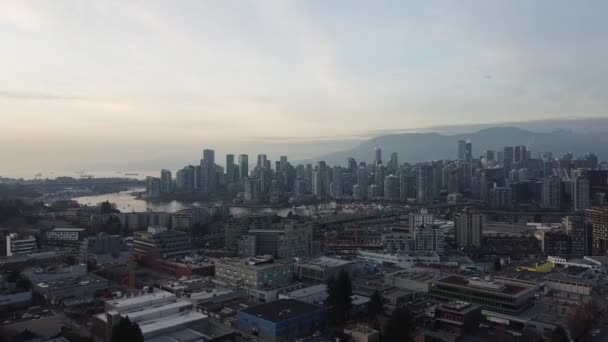 Lecą Kierunku Vancouver Zachodzie Słońca — Wideo stockowe