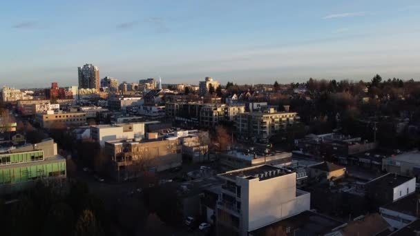 Mount Pleasant Zona Vancouver Por Noche — Vídeos de Stock