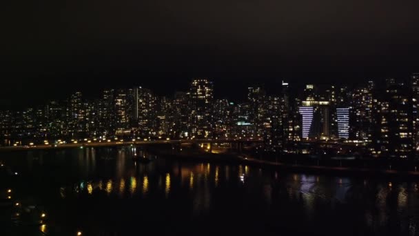 Vancouver Centre Ville Pont Cambie Dans Nuit — Video