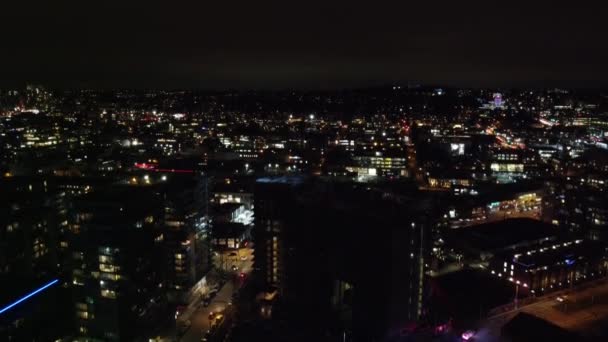 Carro Polícia Vista Aérea Estrada Vancouver — Vídeo de Stock