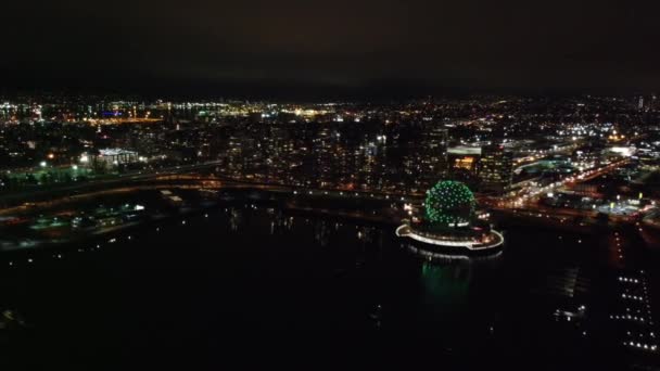 Vue Aérienne Nocturne Monde Des Sciences — Video