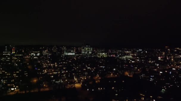 Ville Vancouver Vue Aérienne Nuit — Video