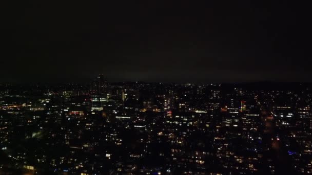 Survolez Quartier Hospitalier Vancouver Nuit — Video