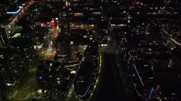 Survoler Les Routes Ville Nord Américaine Dans Nuit — Video