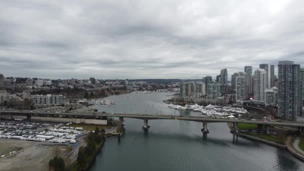 Vue Ouverture Pont Cambie Vue Partielle Centre Ville Vancouver — Video