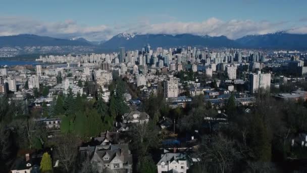 Vista Aérea Sobre Centro Bairro Vancouvers — Vídeo de Stock