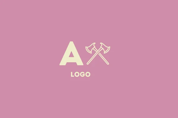 Fuente Ilustración Letra Hacha Inicial Forma Negocio Vector Compañía Logotipo — Vector de stock