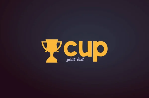 Cup Sport Logotyp Turnering Tävling Tecken Ikon Symbol Trofé Pris — Stock vektor