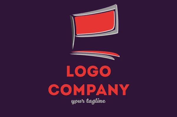 Flagga Logotyp Symbol Vektor Ikon Design Tecken Grafik Illustration Stjärna — Stock vektor