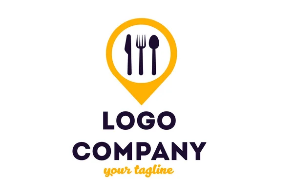 Menú Logotipo Comida Vector Restaurante Diseño Símbolo Etiqueta Ilustración Signo — Vector de stock