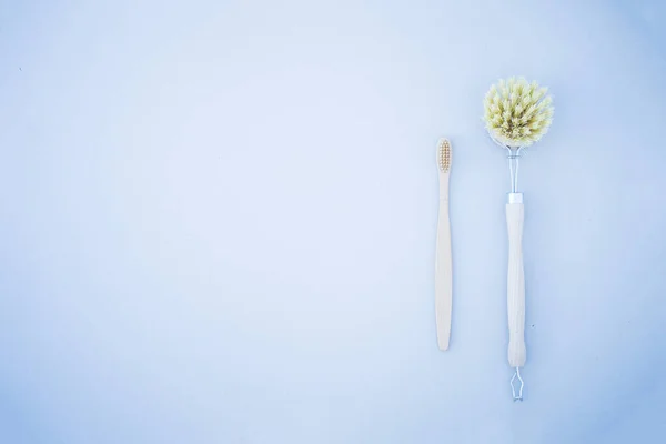 Toothbrush and brush for body care — Stock Photo, Image