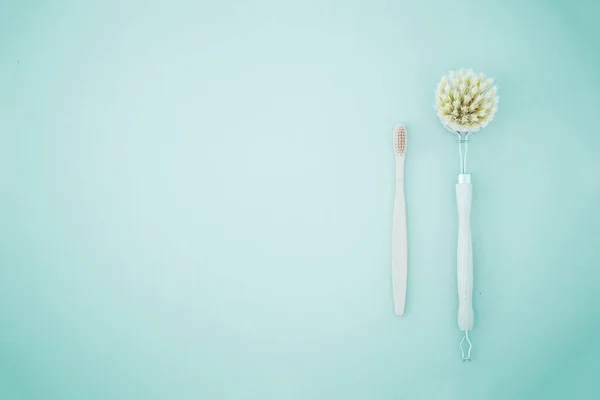 Toothbrush and brush for body care — Stock Photo, Image