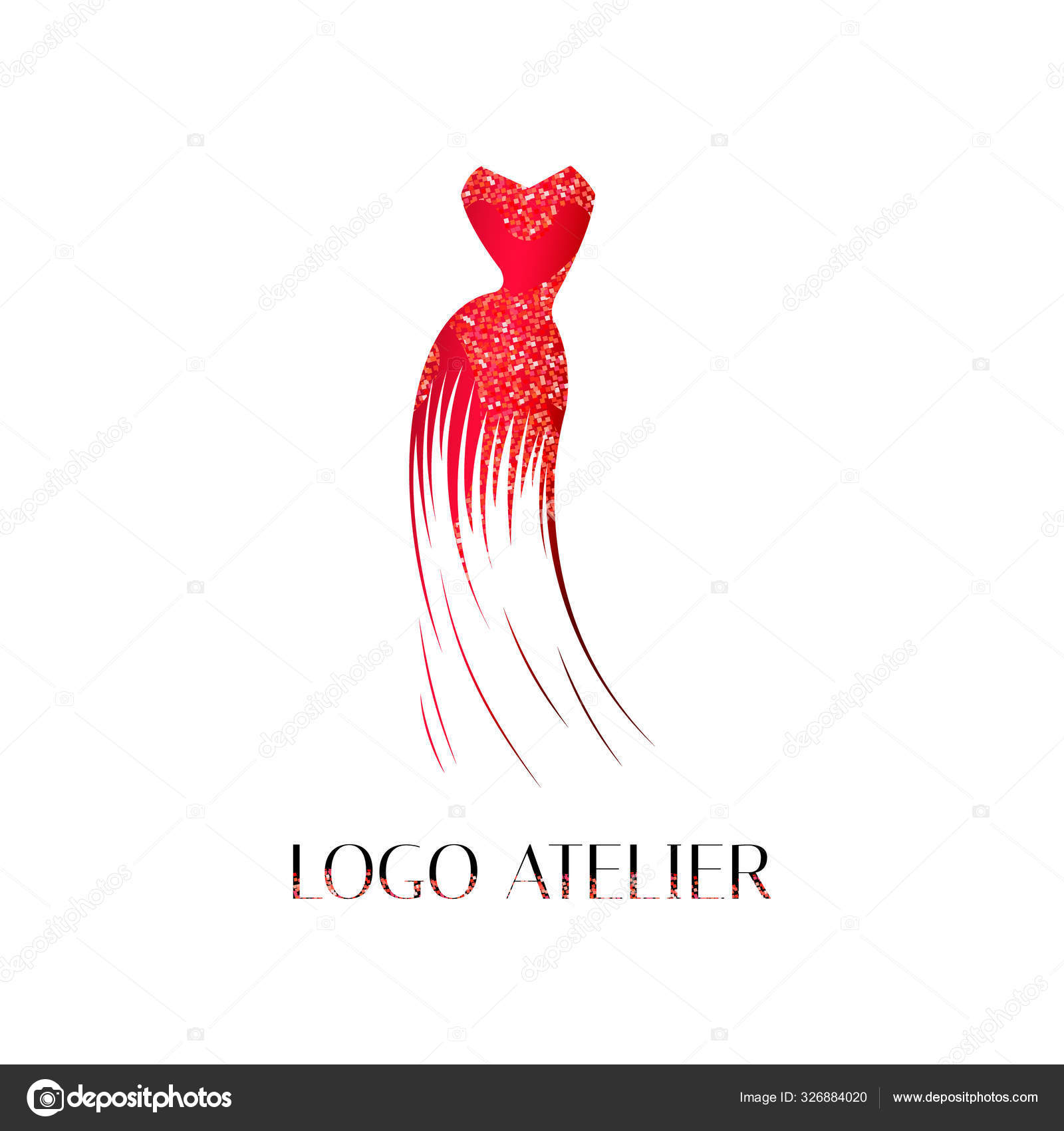 Logo for Atelier, women's clothing Vector template of the