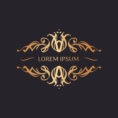 Çiçekli süslemeli klasik çerçeve. Tasarımınız için zarif şablon, metin için yer