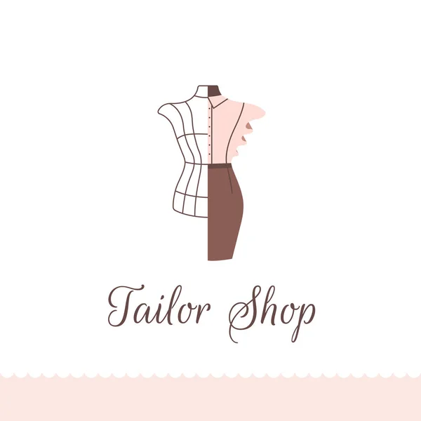 Logo pro krejčovství, krejčovství, šicí studio, obchod s oblečením a módní návrhář. — Stockový vektor