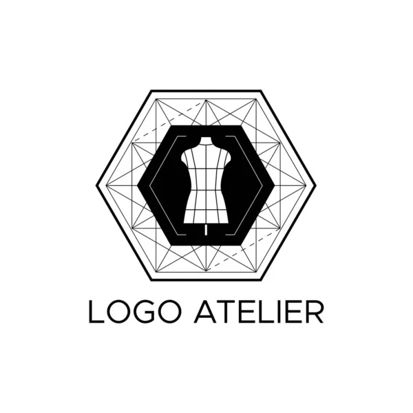 Logo Atıcısı. Moda endüstrisi için vektör şablonu. Stüdyo dikiş ve terzilik için element. Modern tarzda resimleme — Stok Vektör