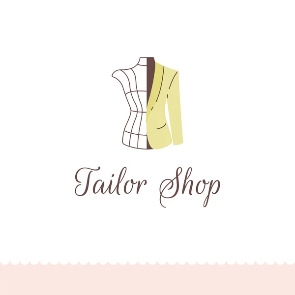 Logo para sastrería, salón de costura, estudio de costura, tienda de ropa y diseñador de moda . — Vector de stock