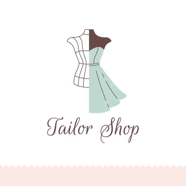 Logo for tailor shop, dressmakers salon, sewing studio, clothing store and fashion designer. — Stock Vector