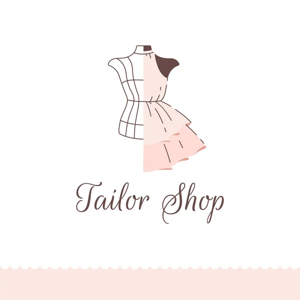Logo para sastrería, salón de costura, estudio de costura, tienda de ropa y diseñador de moda . — Vector de stock