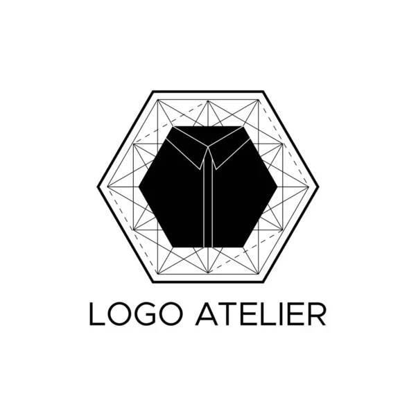 Logo Atıcısı. Moda endüstrisi için vektör şablonu. Stüdyo dikiş ve terzilik için element. Modern tarzda resimleme — Stok Vektör