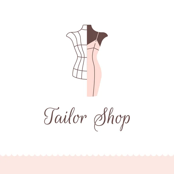 Logo para sastrería, salón de costura, estudio de costura, tienda de ropa y diseñador de moda . — Vector de stock