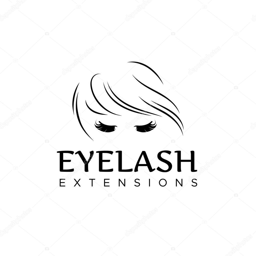 Eyelash extension logo. Vector illustration in a modern style