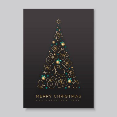 Noel ağacı tebrik kartı