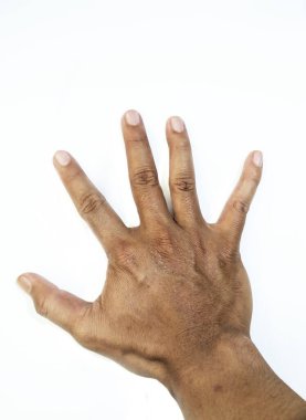 Beyaz arkaplanda el izole