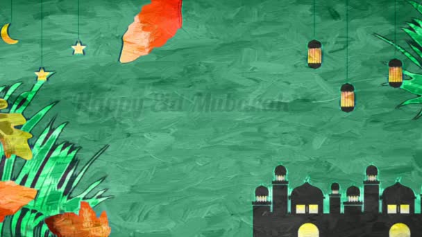 Ramadan Gratulationskort Eid Fitr Gratulationskort Vektor Illustration Islamisk Mall — Stockvideo