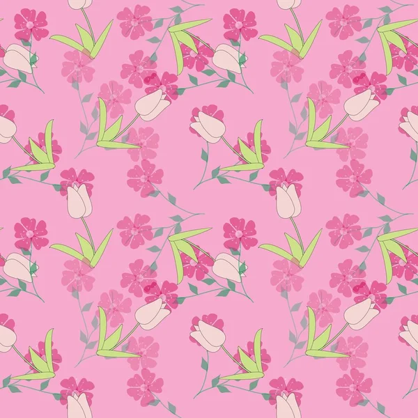 Fondo Patrón Floral Sin Costuras — Vector de stock