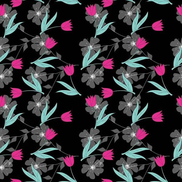 Fond Motif Floral Sans Couture — Image vectorielle