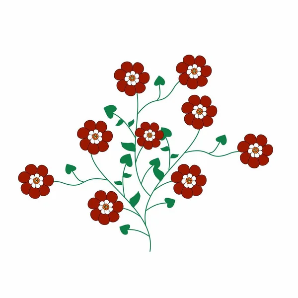 Мінімалістична Векторна Ілюстрація Квітів Білому Тлі — стоковий вектор