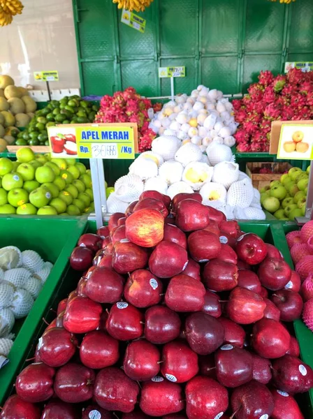 Fructe Organice Proaspete Piață — Fotografie, imagine de stoc