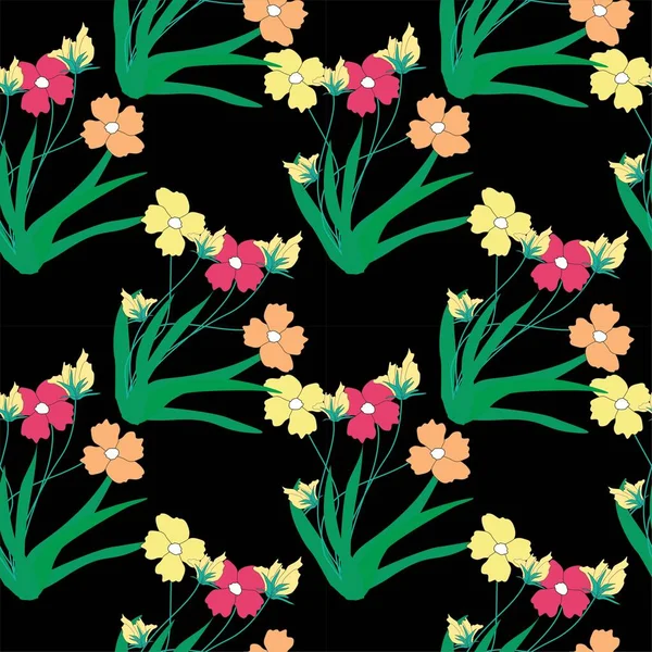 Motif Floral Sans Couture Capable Imprimer Pour Les Tissus Nappes — Image vectorielle