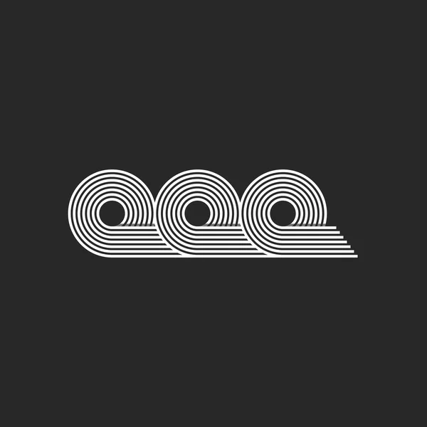 Logo ooo czarno-białe litery — Wektor stockowy