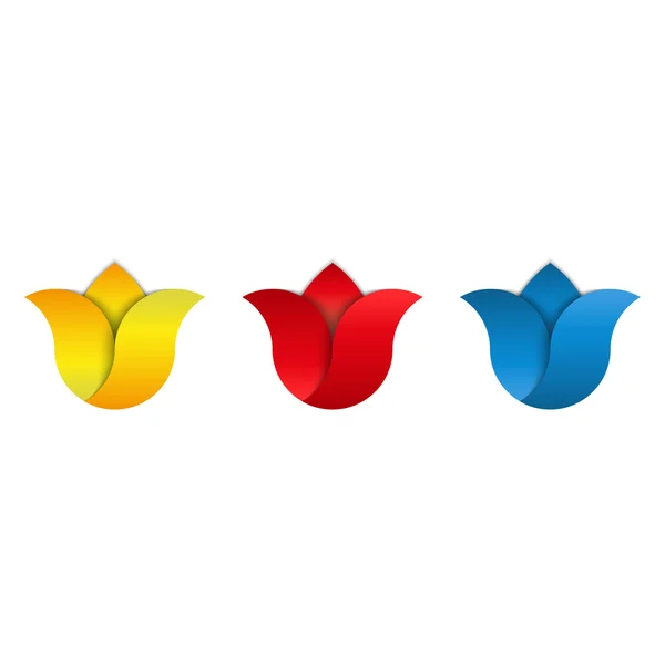 Tulipán květy logo sada — Stockový vektor