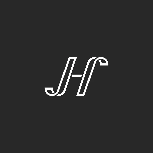 Letra H logotipo del monograma hipster — Archivo Imágenes Vectoriales