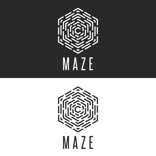 Maze logotyper set — Stock vektor