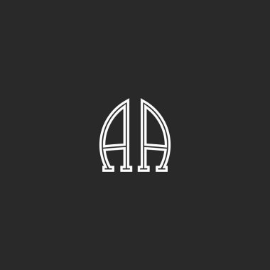 Monogram AA logo letters clipart