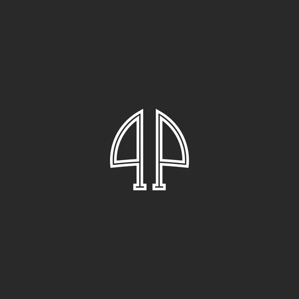 Brieven Pp logo monogram — Stockvector