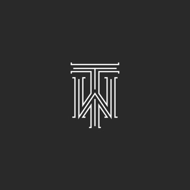 TW letters logo clipart