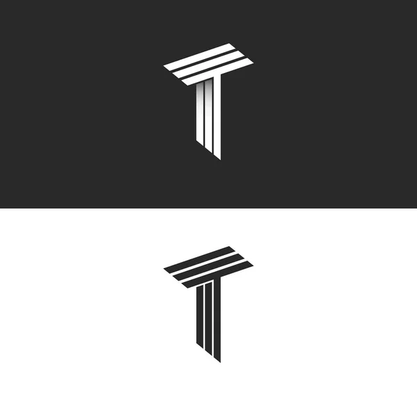 Monograma letra T logo — Vector de stock